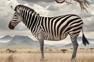 Imagen generada con IA. Una cebra en la sabana africana. Estilo de fotografía realista.