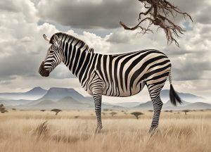 Imagen generada con IA. Una cebra en la sabana africana. Estilo de fotografía realista.
