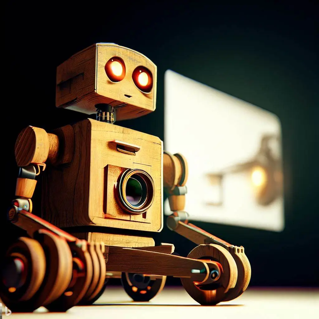 Imagen generada con Inteligencia Artificial. Un robot trabajando con un ordenador portátil