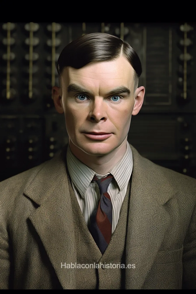Imagen generada con IA. Retrato de Alan Turing